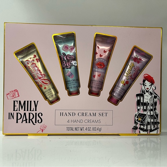 Emily in Paris Gift Set 4 Hand Creams Vanilla Strawberry Rose French Violet Trav - Picture 9 of 9
